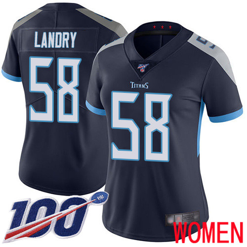Tennessee Titans Limited Navy Blue Women Harold Landry Home Jersey NFL Football #58 100th Season Vapor Untouchable->women nfl jersey->Women Jersey